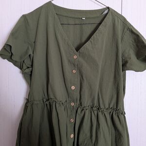 Amazon Olive Green Midi Dress